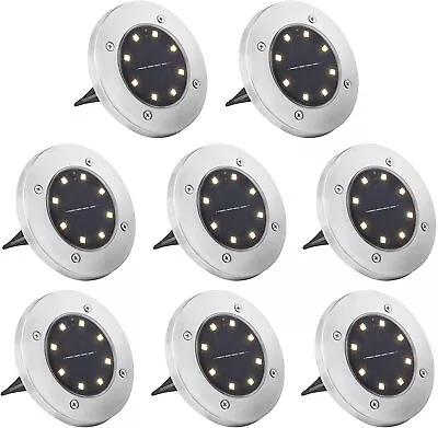 £14.95 • Buy 4/8/12/16 Solar Ground Lights Garden LED In-Ground Outdoor Landscape Lighting