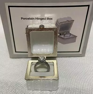 Porcelain Hinged Box I Do Jewelry Box W Ring Trinket Midwest PHB  New In Box • $36.95