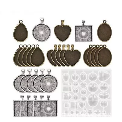 30pcs Silicone Resin Molds Crystal Craft Kit For Pendant Jewelry Making Mold • $15.99