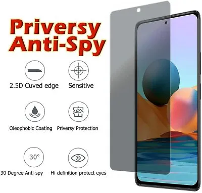 F Xiaomi POCO F3 X3 NFC Note 10 Pro Anti-Spy Privacy Tempered Glass Screen Film • $9.98