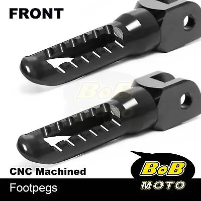 BOB CNC Front Rider Foot Pegs BLACK For Yamaha YZF R1 09 10 11 12 13 14 • $43.97