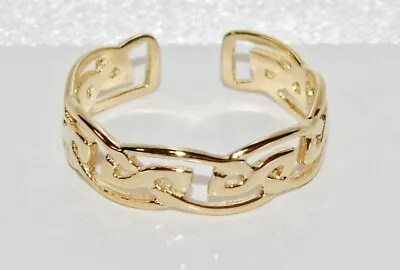 9ct Yellow Gold On Silver Celtic Filigree Toe Ring - Adjustable • £10.95