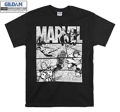 Marvel Avengers Retro Black T-shirt Gift Hoodie T Shirt Men Women Unisex 6395 • £15.95