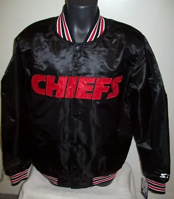 Chiefs Jacket Kansas City Throw Back Starter NFL BLACK  S M L XL 2X • $105.99