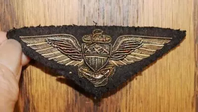 Vintage Ww Ii U.s. Naval Aviator Gold Bullion Wings Pilot On Wool For Uniform • $64.99