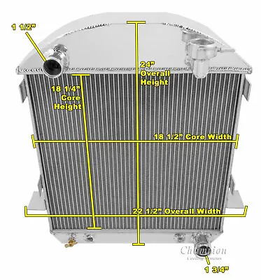 ER Champion 2 Row Radiator For 1917 - 1927 Ford T-Bucket Chevy Configuration • $207.43