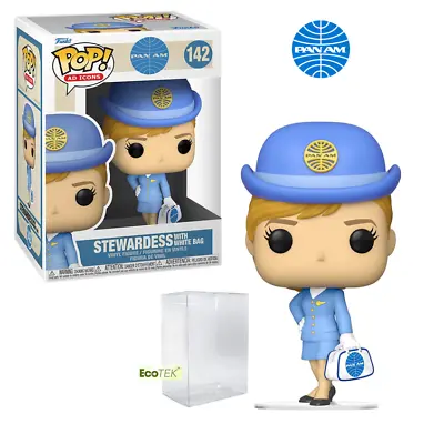 NEW Funko POP! - Pan Am Stewardess With White Bag Bundled With EcoTek Case • $35