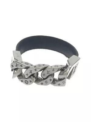 LOUIS VUITTON Bracelet Monochain Bracelet Leather BLK Men's M6552 From Japan • £222.49