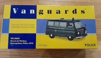 Vanguards VA10605 Morris J2 Van Minibus Met. Police Ltd Edition 1:43 Scale NEW • £28.99