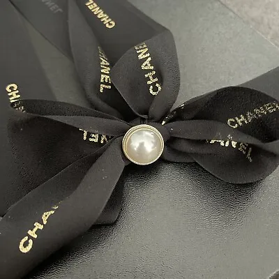 CHANEL Ribbon Faux Pearl Accessory Pin Packaging Gifting Gift Button Brooch 2.2m • $120