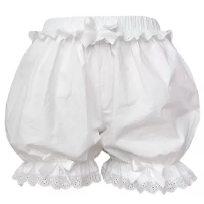 Women Frilly Ruffled Lace Pumpkin Shorts Cute Bowknot Bloomer Safety Under Pants • £9.50