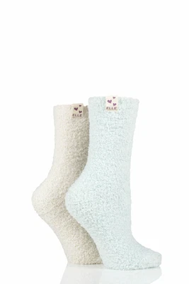 £9.99 • Buy Ladies 2 Pair Elle Two Tone Soft And Cosy Bed Socks