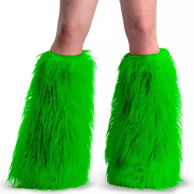 Demonia YETI-08 - Neon Green Faux Fur Boot Sleeve • $41