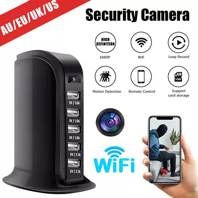 1080P WiFi Mini Camera 5-Ports USB Charger Motion Detection Security Nanny Cam • $13.79