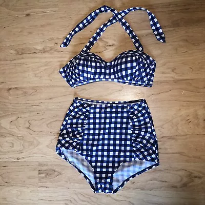 Vintage Retro Inspired Marina West Two Piece High Waist High Rise Bikini Medium • $19.99