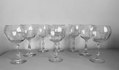 Fostoria WILMA Clear Optic Magnum Balloon Wine Glasses 12oz 6016 7.25” Set Of 8 • $159.86