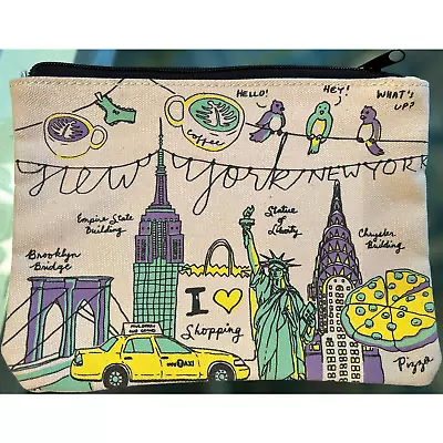 New York Illustration Canvas Pouch Cosmetic Bag • £16.39