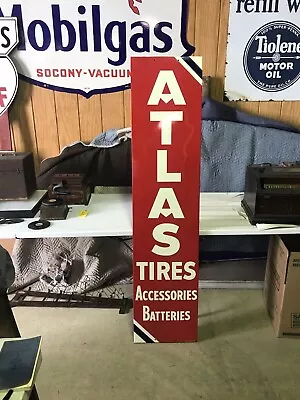 Atlas Tires Batteries Vintage Original Gas Oil Sign • $1600