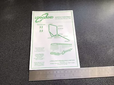 £5 • Buy Lowland Scottish Bus Group Timetable Route 32 33 July 1992 Berwick Duns Paxton