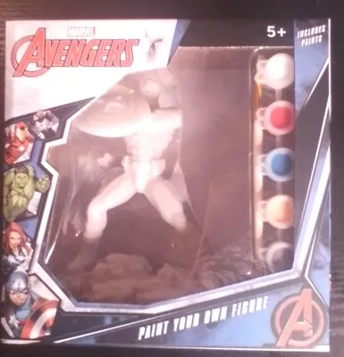 Marvel Avengers Captain America Paint Your Own 6' Super Hero Figure Boxed Sealed • £10.99