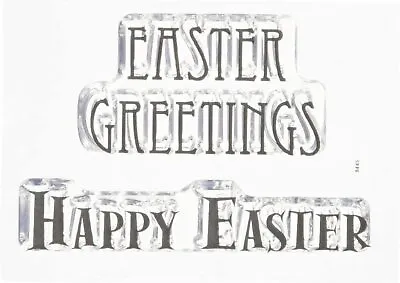 £3.85 • Buy Woodware Happy Easter Greetings Message 2 Pce Clear Stamp Set Easter Card Making