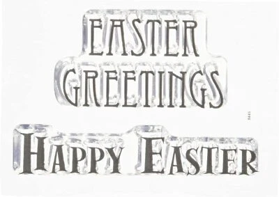 £3.85 • Buy Woodware Happy Easter Greetings Message 2 Pce Clear Stamp Set Easter Card Making
