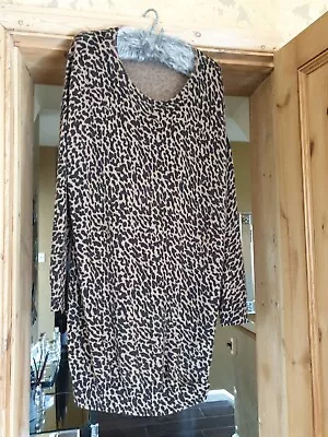 Jaeger Animal Print Wool/ Cotton /Viscose/Cashmere Mix Knitted Dress .L/XL • £20