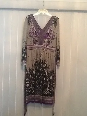 ECI New York Women Beautiful Printed Dress Size M Multi Color Good Condition   • $9.99