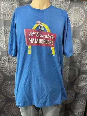 McDonald's Employee Uniform T-shirt Adult Large Vintage Style Blue • $10.99