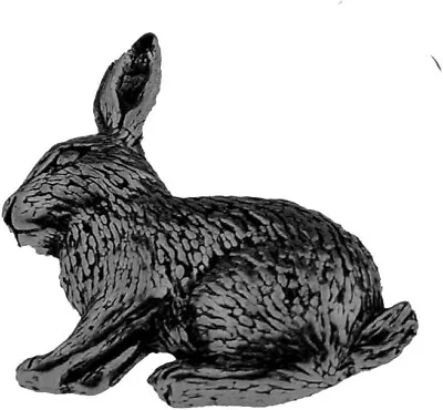 A17 Rabbit 2.6x2.5cm  BLACK FINISH English Pewter Pin Badge Lapel Emblem • $11.19