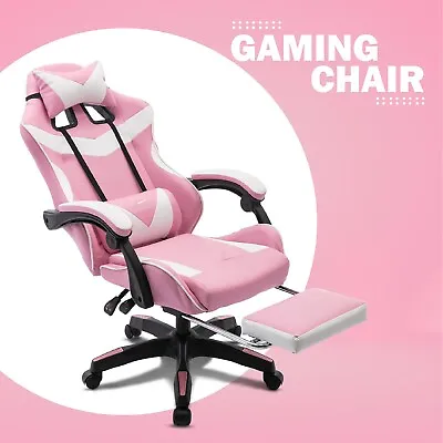 £64.95 • Buy Gaming Chair Office Recliner Swivel Ergonomic Executive PC Computer Desk Pink