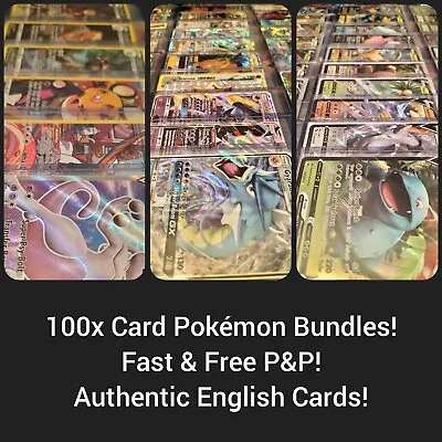 100x Pokemon Cards Bundle Joblot Inc Ultra Rare V EX Card Holos Rev Holo's Rares • $14.87