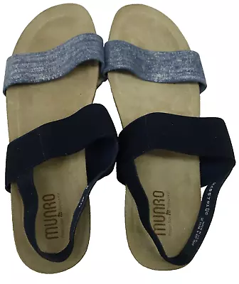 Munro Womens Pisces Heel Slingback Leather Blue Sandals Size US 12 M EU 42 • $103.35