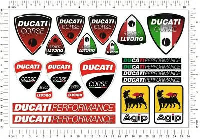Ducati Corse Motorcycle Logo Decals Set Stickers Monster Multistrada Diavel Bike • $10
