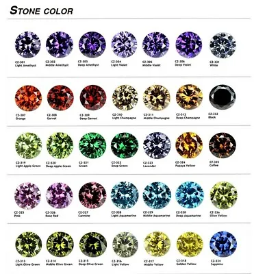 £3.58 • Buy Cubic Zirconia Round Brilliant Cut Loose Stones Various Colours & Sizes