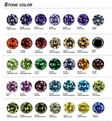 Cubic Zirconia Round Brilliant Cut Loose Stones Various Colours & Sizes • £3.28