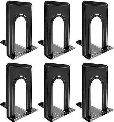 Metal Library Bookends Book Support Organizer Bookends Shelves Office 6 Piece • $17.37
