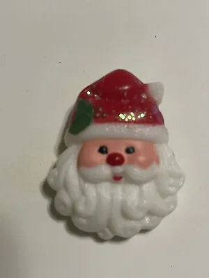 Vintage Santa Face Christmas Holiday Lapel Pin Brooch Plastic Holiday  • $16.97