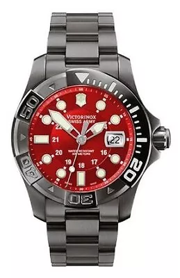 Victorinox Swiss Army Men's 241430 Dive Master 500 Black Ice Red Dial Watch • $783.69