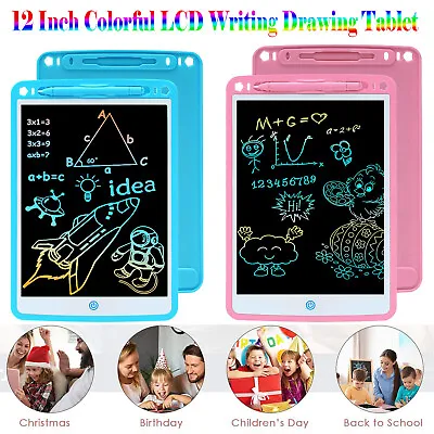 12  LCD Writing Tablet Colorful Electronic Drawing Board Education Gift For Kids • $15.39