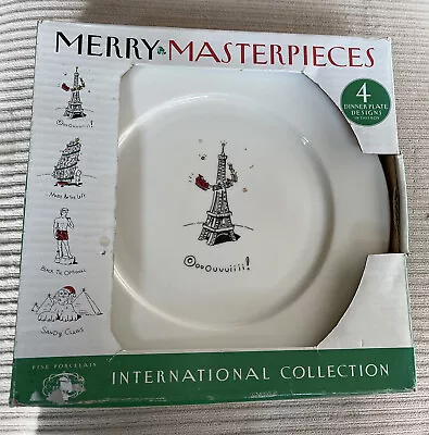 MERRY MASTERPIECES American Christmas 4 Dinner Plates Dayton Hudson 1st Ed 1999 • $17