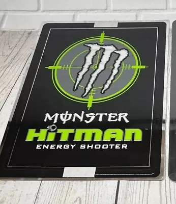 Vintage Monster Aluminum Sign Plate Hitman Energy Shooter  11x8.5 New • $8.88