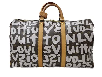 Louis Vuitton Keepall 50 Monogram Graffiti Boston Bag Brown White M92197 #01 • £2851.97