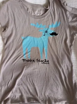 David & Goliath T-Shirt Grey Moose Stache XL Approx Size 14  • £0.99