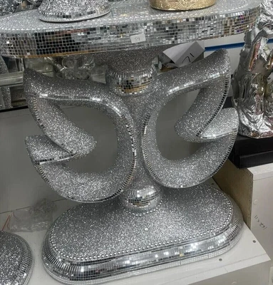 £139 • Buy Angle Wing Modern Venetian Mirror Glass Side Table Diamante Stand Romany Italian