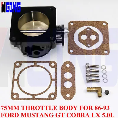 75mm 2.95   High Flow  Throttle Body For Ford Mustang 86-93 87  GT Cobra LX 5.0L • $92.68