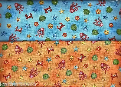 Red Rooster ~ Octopus Urchin Crab Starfish Ocean ~ 100% Cotton Quilt Fabric BTY • $14.99