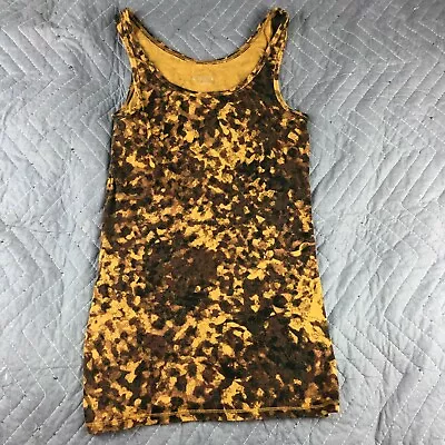 Merona Tank Top Womens Medium M Animal Print Yellow Brown Sleeveless • $2.80