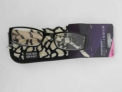 Foster Grant Magnivision Women's Black Reading Glasses W/case Tatum • $8.99