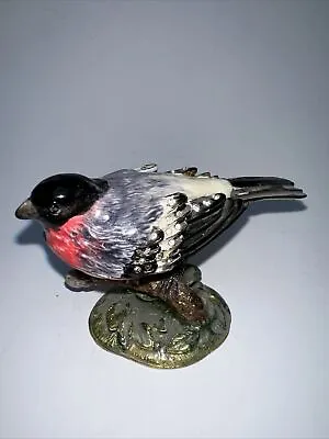 TCCA Bejeweled Bull Finch  Bird Hinged  Enameled Rhinestone Trinket Box #8 • $27